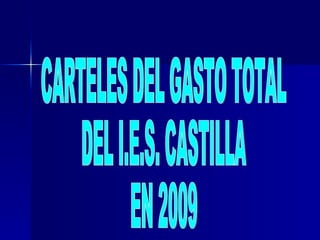 CARTELES DEL GASTO TOTAL DEL I.E.S. CASTILLA EN 2009 