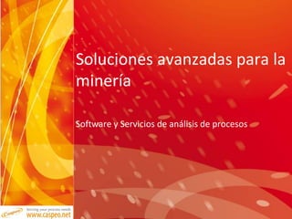 Soluciones avanzadas para la
minería

Software y Servicios de análisis de procesos
 