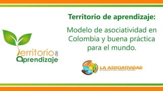 Territorio de aprendizaje:
Modelo de asociatividad en
Colombia y buena práctica
para el mundo.
 