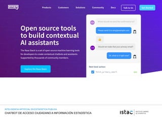 CHATBOT DE ACCESO CIUDADANO A INFORMACIÓN ESTADÍSTICA
INTELIGENCIA ARTIFICIAL EN ESTADISTICA PUBLICA
 