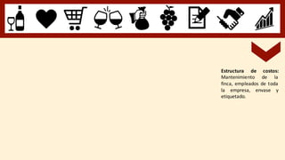 Estructura de costos:
Mantenimiento de la
finca, empleados de toda
la empresa, envase y
etiquetado.
 