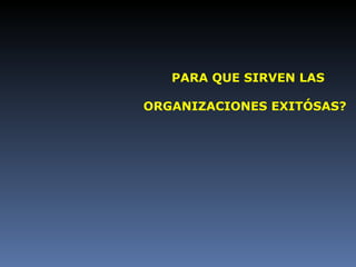 PARA QUE SIRVEN LAS ORGANIZACIONES EXITÓSAS? 