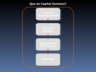 Que és Capital Humano? Talentos Organización del Trabajo Cultura Organizacional Estilo de Gestión 