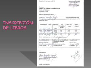 INSCRIPCIÓN
DE LIBROS
 