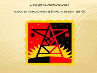ALEJANDRO MONTES QUIÑONES
TECNICO EN INSTALACIONES ELÉCTRICAS EN BAJA TENSIÓN
 