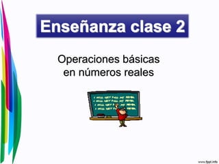 Operaciones básicas
en números reales
 