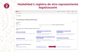 Modalidad I: registro de otro representante
legal/usuario
2
 