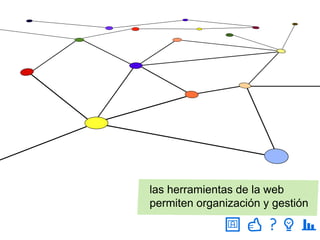las herramientas de la web
permiten organización y gestión
 
