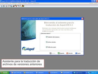 Asistente para la traducción de
archivos de versiones anteriores
 