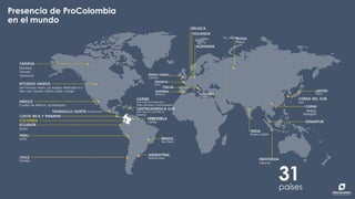 31países
Presencia de ProColombia
en el mundo
 