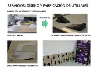 - Objetivo:
Generación de un modelo 3D a partir de una pieza física
SERVICIOS: INGENIERÍA INVERSA
La pieza real se digitaliza
 nube de puntos
La nube de puntos se
procesa para generar una
malla uniforme
Se reconstruyen las
superficies y volúmenes
de la pieza  sólido en
formato CAD (step, igs…)
II IIII
INGENIERÍA
INVERSA
 