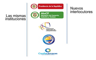Las mismas
instituciones

Nuevos
interlocutores

 