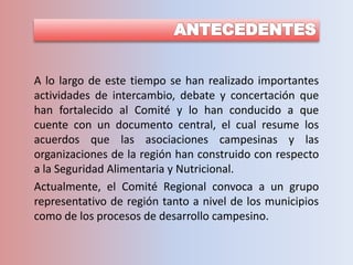 Presentacion del Comite Regional SAN