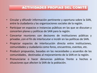 Presentacion del Comite Regional SAN