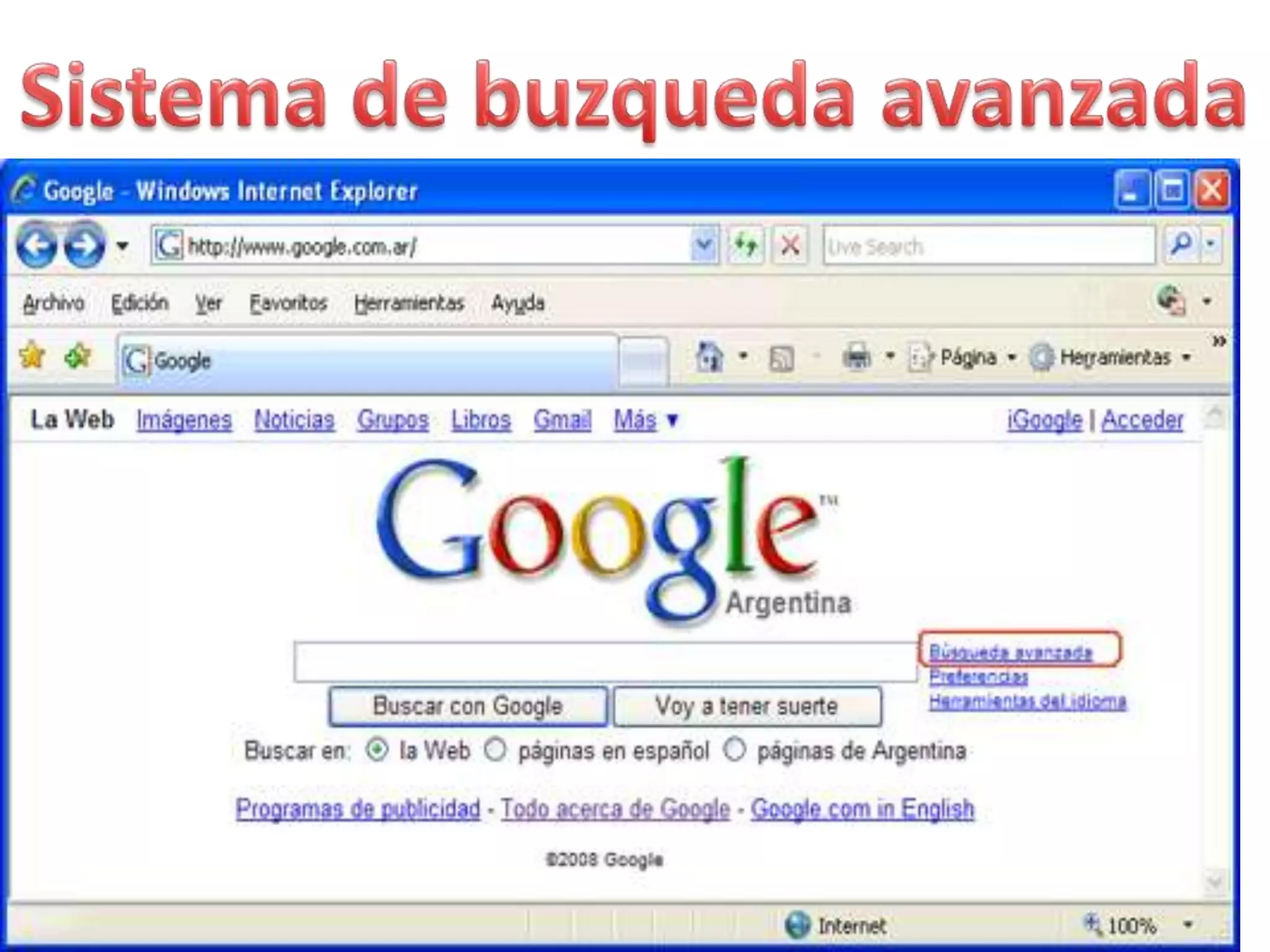 Sistema de buzqueda avanzada