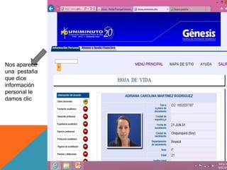 Nos aparece
una pestaña
que dice
información
personal le
damos clic
 