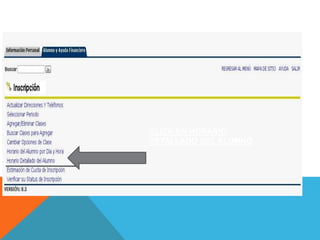 CLICK EN HORARIO
DETALLADO DEL ALUMNO
 
