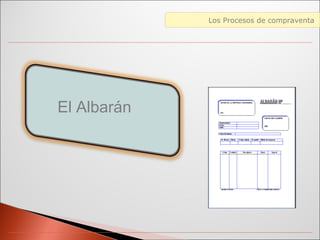 Diferencias entre Web 1.0 y Web 2.0Los Procesos de compraventa
El Albarán
 