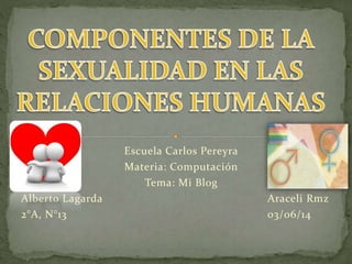 Escuela Carlos Pereyra
Materia: Computación
Tema: Mi Blog
Alberto Lagarda Araceli Rmz
2°A, N°13 03/06/14
 