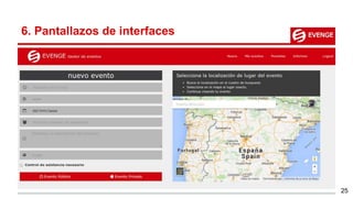 25
Desde ésta página podemos crear un nuevo evento.
6. Pantallazos de interfaces
 