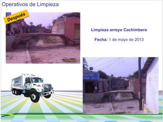 Operativos de Limpieza Operativo Limpieza Cancha 
El Río Parte atrás del INEM 
Fecha: 28 de abril de 2013 
 