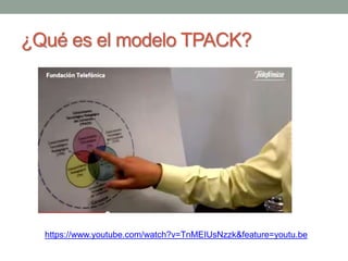 ¿Qué es el modelo TPACK? 
https://www.youtube.com/watch?v=TnMEIUsNzzk&feature=youtu.be 
 
