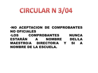 INVENTARIOCIRCULAR Nº 68/95REGLAMENTO DE COMISIÓN FOMENTO (QUE DEBERÁ FORMARSE A LOS 30 DÍAS DEL COMIENZO DE LAS CLASES).