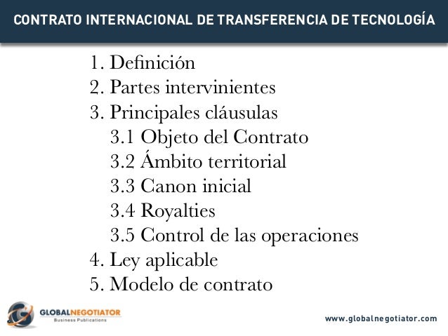 CONTRATO DE TRANSFERENCIA DE TECNOLOGÍA - Modelo de Contrato y Ejemplo