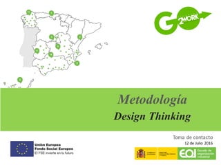 | Copyright 2016 © Thinkersco and/or its affiliates. All rights reserved|
Metodología
Design Thinking
Toma	de	contacto
12	de	Julio	2016
 