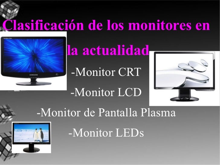 Resultado de imagen para monitor y su clasificacion