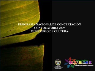 PROGRAMA NACIONAL DE CONCERTACIÓN  CONVOCATORIA 2009MINISTERIO DE CULTURA 