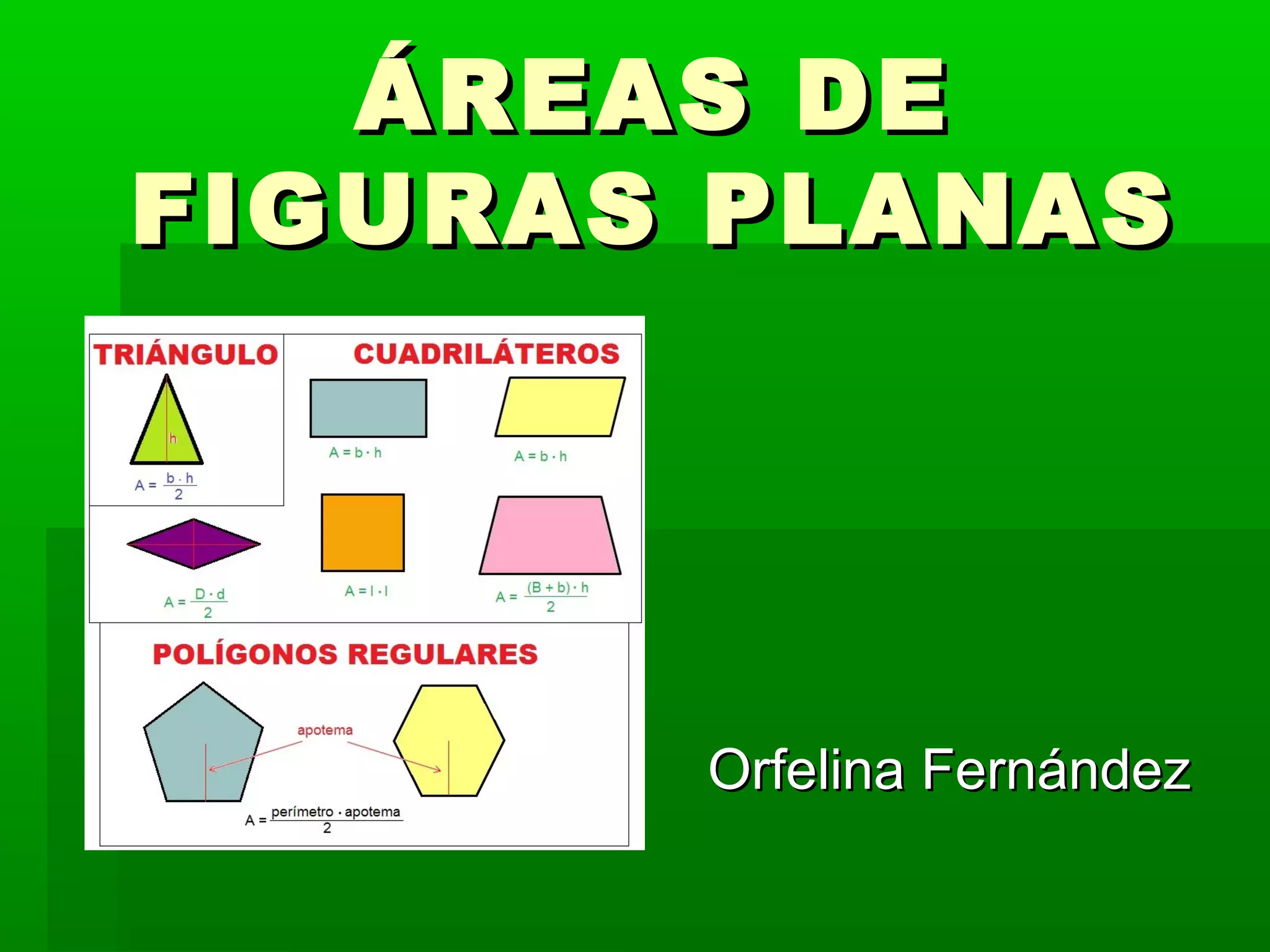 ÁREAS DE
FIGURAS PLANAS
Orfelina Fernández