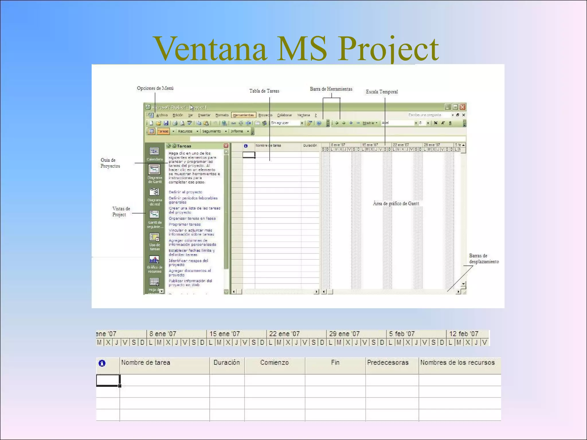 Ventana MS Project
 