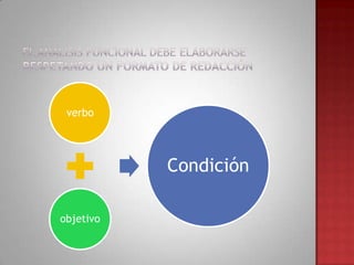 verbo

Condición
objetivo

 