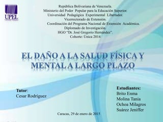 República Bolivariana de Venezuela.
Ministerio del Poder Popular para la Educación Superior.
Universidad Pedagógica Experi...