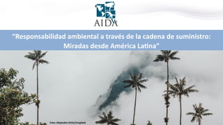 “Responsabilidad ambiental a través de la cadena de suministro:
Miradas desde América Latina”
Foto: Alejandro Ortiz/Unsplash
 