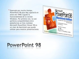 historia de Microsoft PowerPoint | PPTX