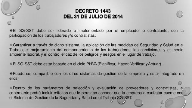 Presentacion decreto 1443 de 2014