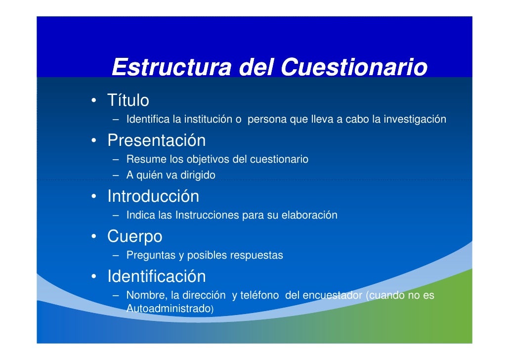 Presentacion de Cuestionario