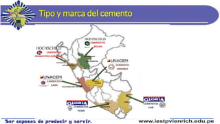 Tipo y marca del cemento
 
