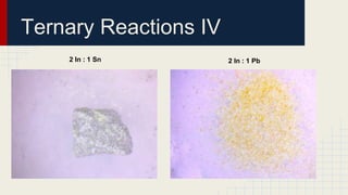 Ternary Reactions IV
2 In : 1 Sn 2 In : 1 Pb
 