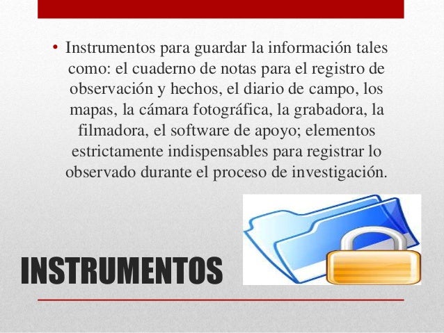 INSTRUMENTOS DE INVESTIGACION