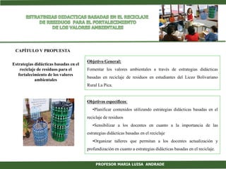 Presentacion de estrategias didacticas basadas en el reciclaje | PDF
