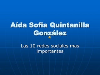 Aída Sofia Quintanilla González Las 10 redes sociales mas importantes  