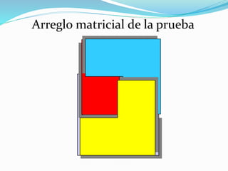 Arreglo matricial de la prueba
 