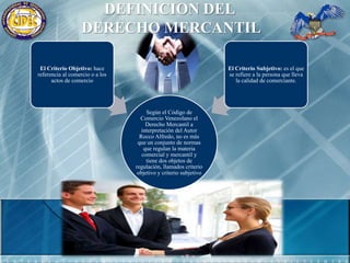 DEFINICION DEL DERECHO MERCANTIL