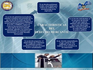 CARACTERISTICAS DEL DERECHO MERCANTIL