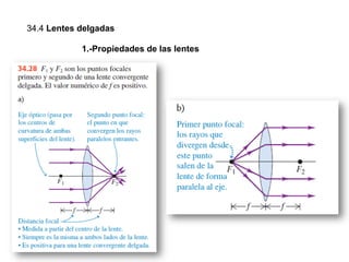 34.4 Lentes delgadas
1.-Propiedades de las lentes
 