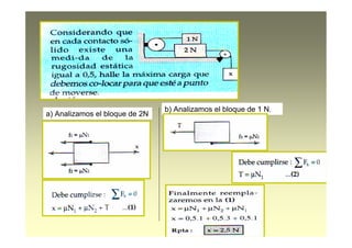a) Analizamos el bloque de 2N
b) Analizamos el bloque de 1 N.
 