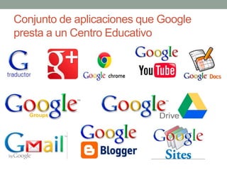 Conjunto de aplicaciones que Google
presta a un Centro Educativo
 
